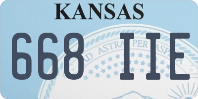 KS license plate 668IIE