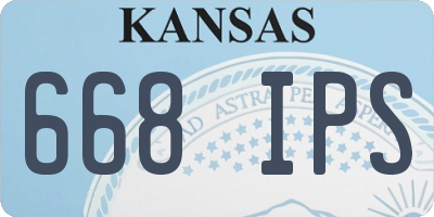 KS license plate 668IPS