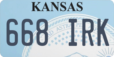 KS license plate 668IRK
