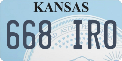 KS license plate 668IRO