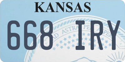 KS license plate 668IRY