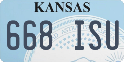 KS license plate 668ISU