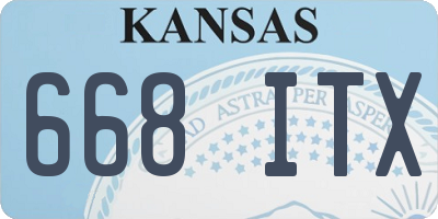 KS license plate 668ITX