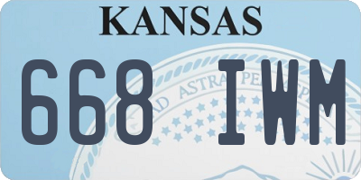 KS license plate 668IWM