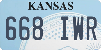 KS license plate 668IWR