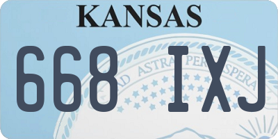 KS license plate 668IXJ