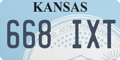 KS license plate 668IXT