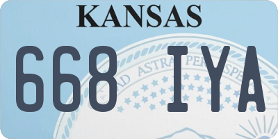 KS license plate 668IYA