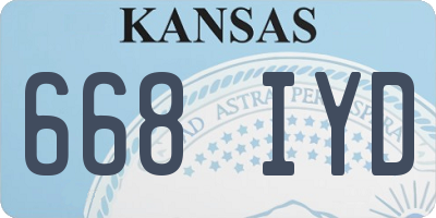KS license plate 668IYD