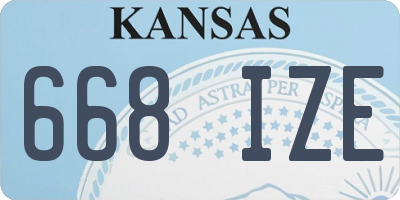 KS license plate 668IZE