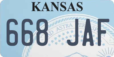 KS license plate 668JAF