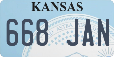 KS license plate 668JAN