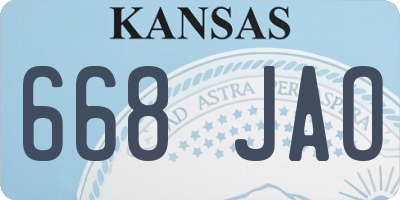 KS license plate 668JAO