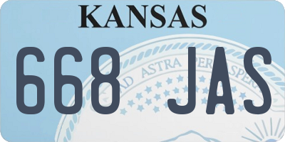 KS license plate 668JAS