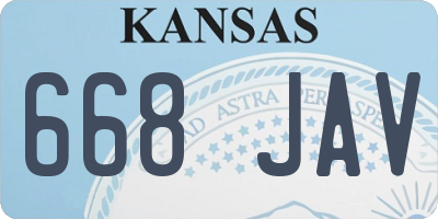 KS license plate 668JAV