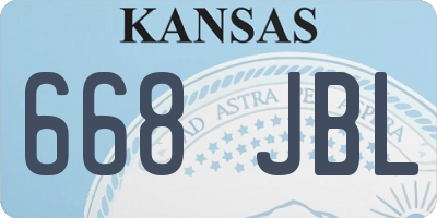 KS license plate 668JBL