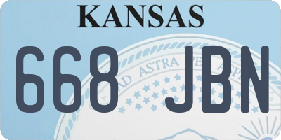 KS license plate 668JBN