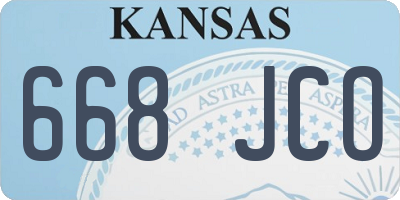 KS license plate 668JCO