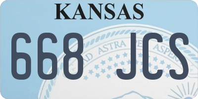 KS license plate 668JCS