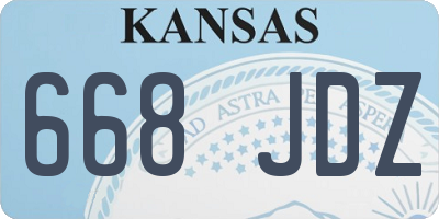 KS license plate 668JDZ