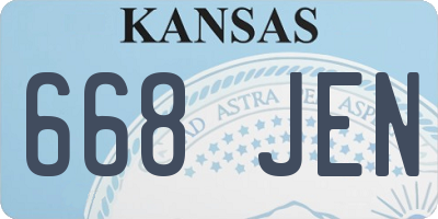 KS license plate 668JEN