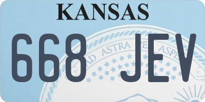KS license plate 668JEV