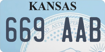 KS license plate 669AAB