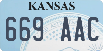 KS license plate 669AAC