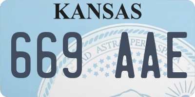 KS license plate 669AAE