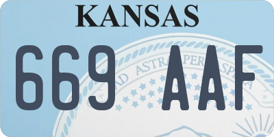 KS license plate 669AAF