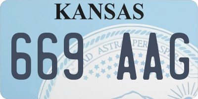 KS license plate 669AAG