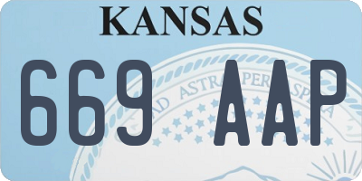 KS license plate 669AAP