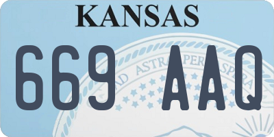KS license plate 669AAQ