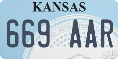 KS license plate 669AAR