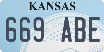 KS license plate 669ABE