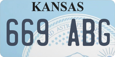 KS license plate 669ABG