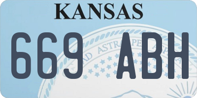KS license plate 669ABH