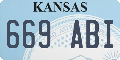 KS license plate 669ABI