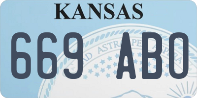 KS license plate 669ABO