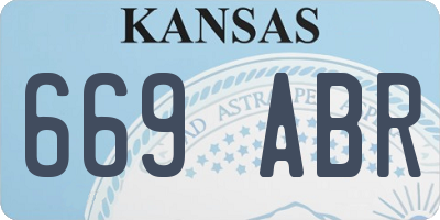 KS license plate 669ABR