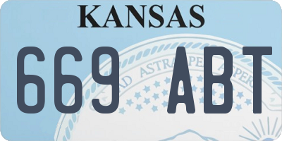 KS license plate 669ABT