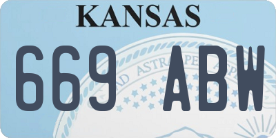 KS license plate 669ABW