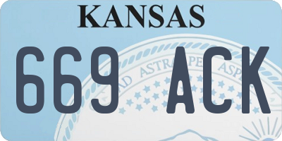 KS license plate 669ACK