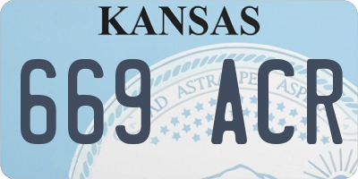KS license plate 669ACR