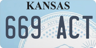 KS license plate 669ACT