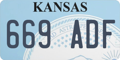 KS license plate 669ADF