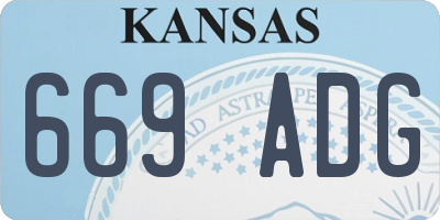 KS license plate 669ADG