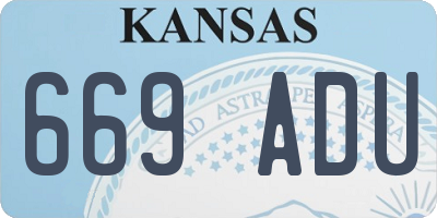 KS license plate 669ADU
