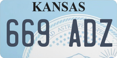 KS license plate 669ADZ