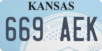 KS license plate 669AEK